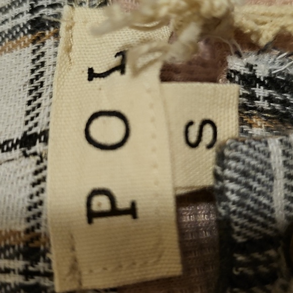 POL Pink Plaid Lace Rough Hem Hoodie Top NWT - Picture 2 of 9